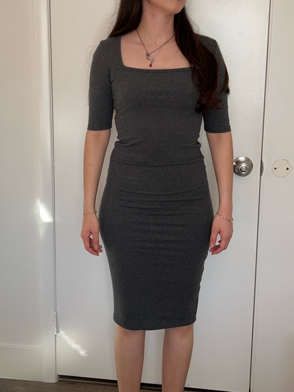 Fashion Nova Charcoal midi Dress